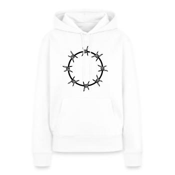 Stacheldraht Kreis Kreisform - Frauen Premium Bio Hoodie - Weiß - Vorne - Julia (174cm)