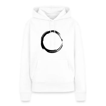 Icône de brosse cercle noir - Sweat à capuche Premium bio Femme - blanc - Devant - Julia (174cm)