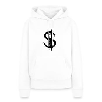 Dollar symbole argent dollar - Sweat à capuche Premium bio Femme - blanc - Devant - Julia (174cm)