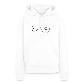 Seins sexy - Sweat à capuche Premium bio Femme - blanc - Devant - Julia (174cm)