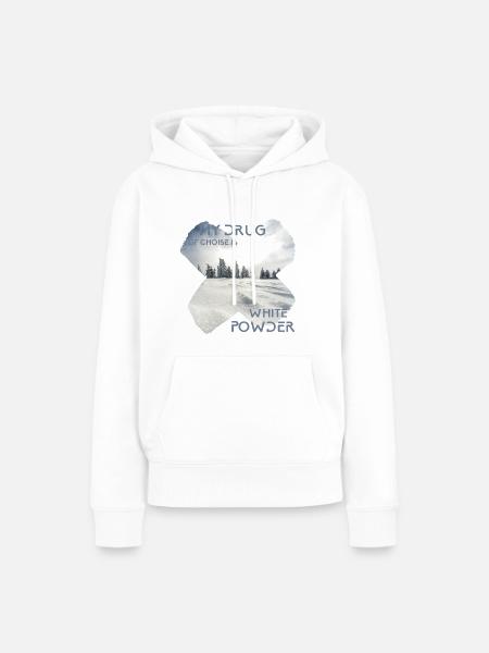 White Powder / Snowboard - Frauen Premium Bio Hoodie - Weiß
