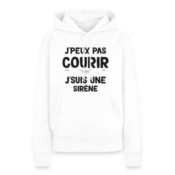 Je Suis une Sirene Cadeau Course A Pied - Sweat à capuche Premium bio Femme - blanc - Devant - Julia (174cm)