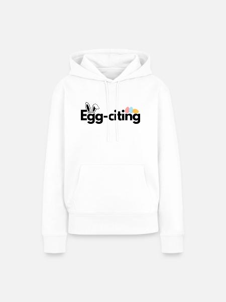 Egg-citing - Frauen Premium Bio Hoodie - Weiß