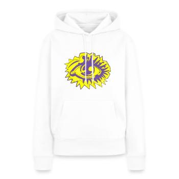 Œil pop art cool - Sweat à capuche Premium bio Femme - blanc - Devant - Julia (174cm)