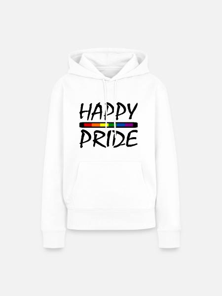 Happy pride - Frauen Premium Bio Hoodie - Weiß