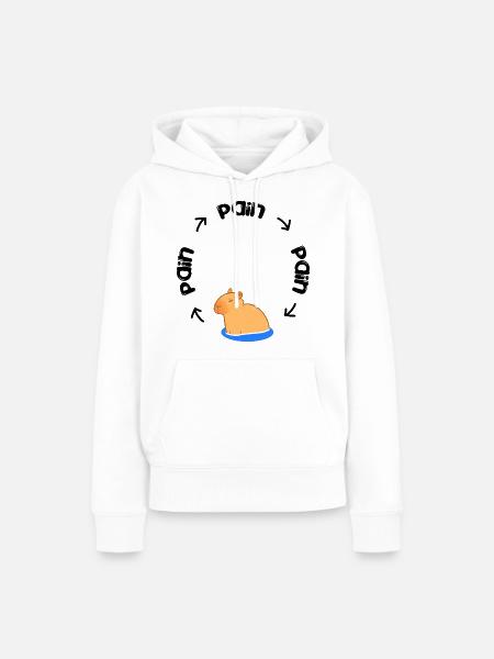 Capybara Wasserschwein Pain - Frauen Premium Bio Hoodie - Weiß