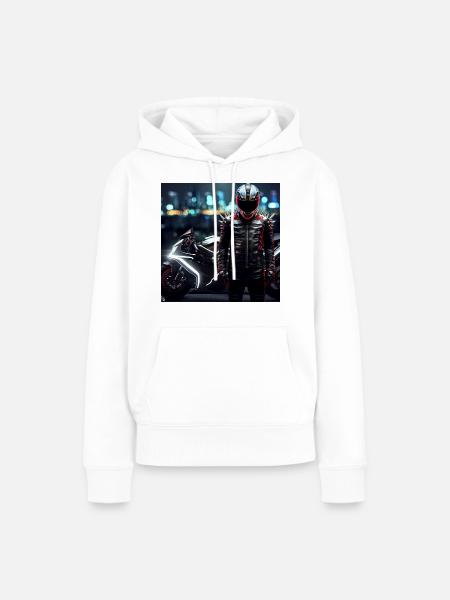 Motorrad digitale Kunst - Frauen Premium Bio Hoodie - Weiß