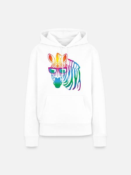 cool Zebra - Frauen Premium Bio Hoodie - Weiß