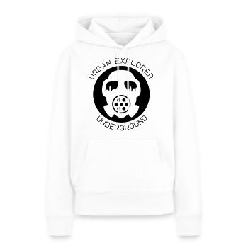 Urban Explorer - Urbex - Underground - Sweat à capuche Premium bio Femme - blanc - Devant - Julia (174cm)