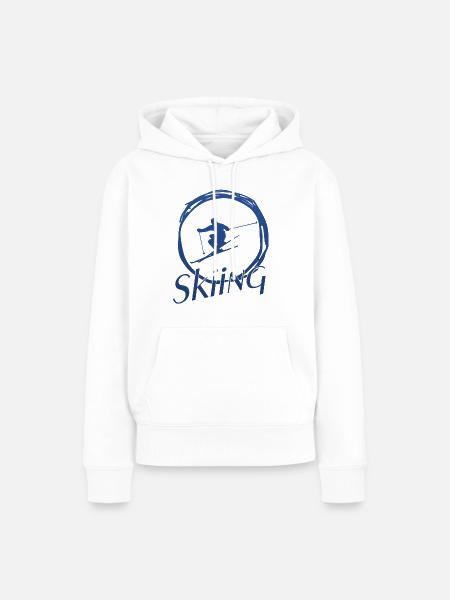 skiing, ski fahren, ski - Frauen Premium Bio Hoodie - Weiß