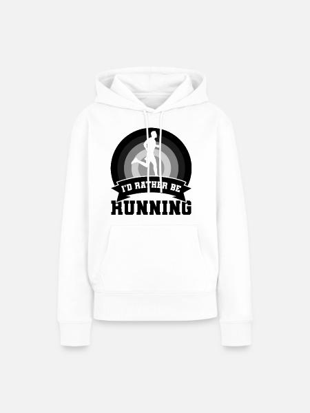 Lustiger Läufer Witz - Frauen Premium Bio Hoodie - Weiß