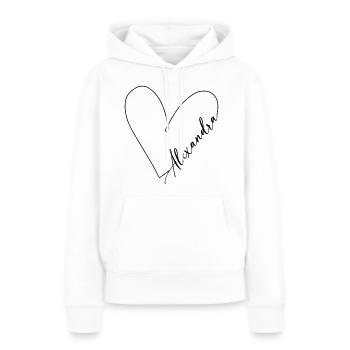 Alexandra Name Herzlinie - Frauen Premium Bio Hoodie - Weiß - Vorne - Julia (174cm)