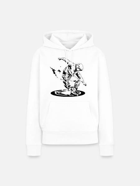 Breakdancer Zeichnung - Frauen Premium Bio Hoodie - Weiß
