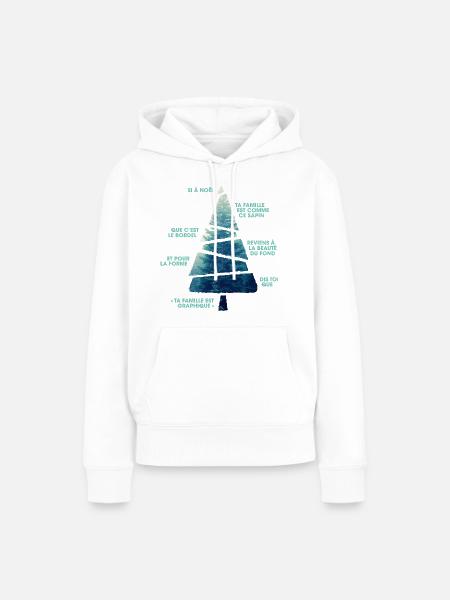 WEIHNACHTSBAUM NATÜRLICHE GRAFIK - Frauen Premium Bio Hoodie - Weiß