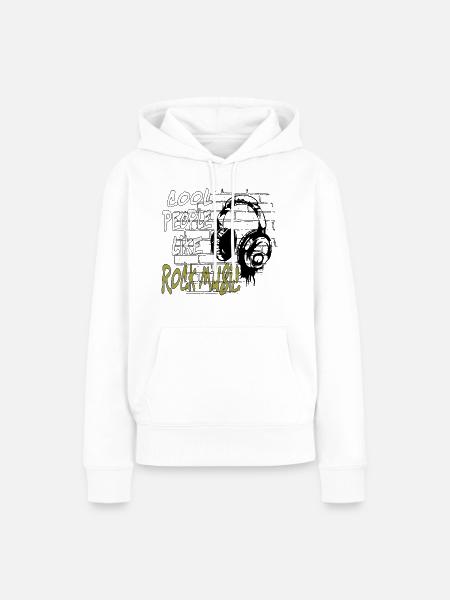 Rockmusik DJ Music - Frauen Premium Bio Hoodie - Weiß