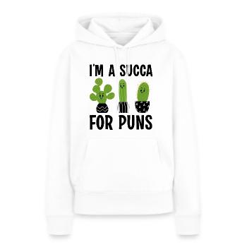 I’m A Succa For Puns - Women’s Premium Organic Hoodie - white - Front - Julia (174cm)