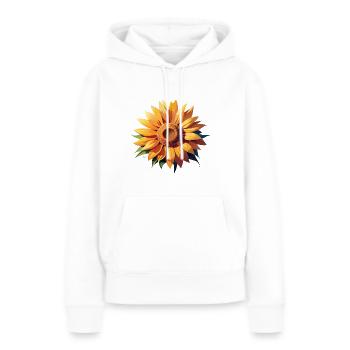Sonnenblume - Frauen Premium Bio Hoodie - Weiß - Vorne - Julia (174cm)