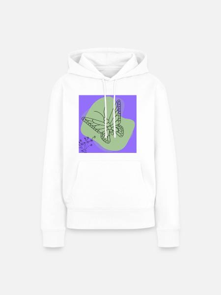 Minimalistischer Schmetterling. - Frauen Premium Bio Hoodie - Weiß