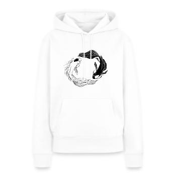Yin Yang - Frauen Premium Bio Hoodie - Weiß - Vorne - Julia (174cm)