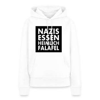 nazis essen heimlich falafel - Frauen Premium Bio Hoodie - Weiß - Vorne - Julia (174cm)