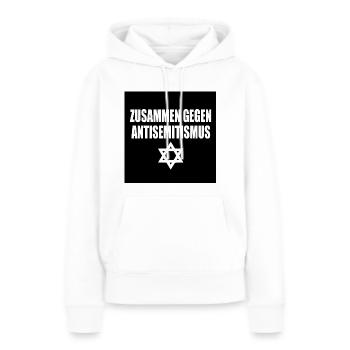 zusammen gegen antisemitismus - Frauen Premium Bio Hoodie - Weiß - Vorne - Julia (174cm)