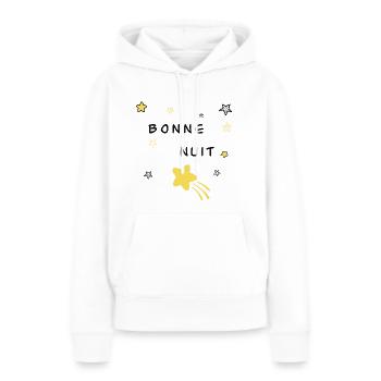 Bonne nuit - Sweat à capuche Premium bio Femme - blanc - Devant - Julia (174cm)