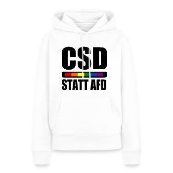 Csd statt afd - Frauen Premium Bio Hoodie - Weiß - Vorne - Julia (174cm)