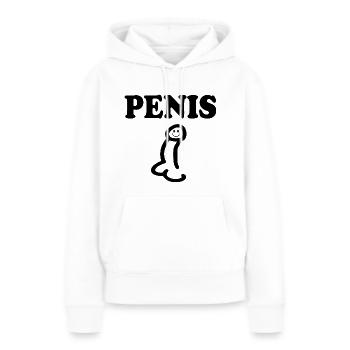 Penis - Sweat à capuche Premium bio Femme - blanc - Devant - Julia (174cm)