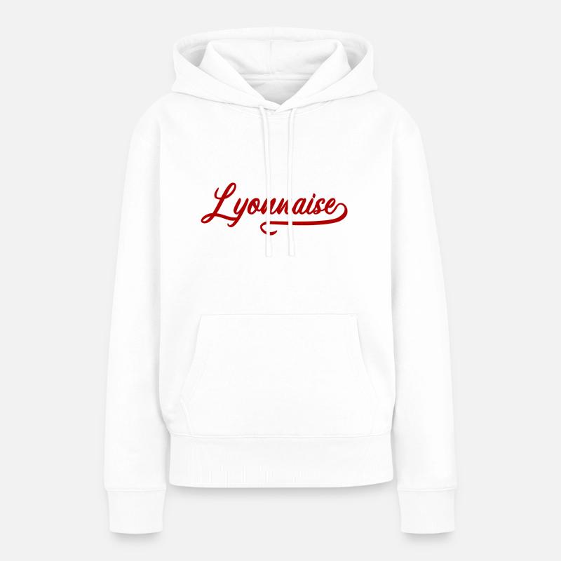 Lyonnaise - Sweat à capuche Premium bio Femme - blanc