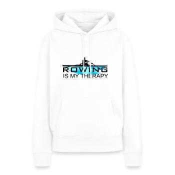Rudern ist meine Therapie, Rudern, Ruderer - Frauen Premium Bio Hoodie - Weiß - Vorne - Julia (174cm)