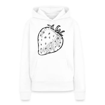 Fraise de la - Sweat à capuche Premium bio Femme - blanc - Devant - Julia (174cm)