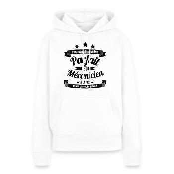 Perfect complicated and mechanic but I manage - Women’s Premium Organic Hoodie - white - Front - Julia (174cm)
