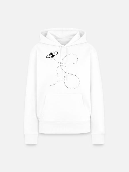 Fliege Gestrichelte Linie - Frauen Premium Bio Hoodie - Weiß
