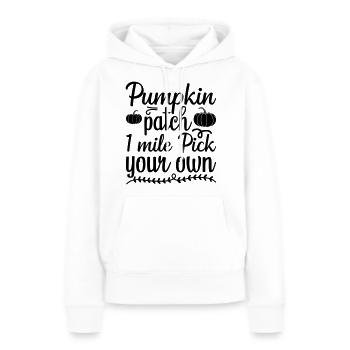 22 Patch de citrouille 1 mile Choisissez votre propre - Sweat à capuche Premium bio Femme - blanc - Devant - Julia (174cm)