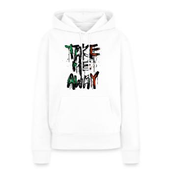 Drapeau italien mal du pays drapeau italien look usé - Sweat à capuche Premium bio Femme - blanc - Devant - Julia (174cm)