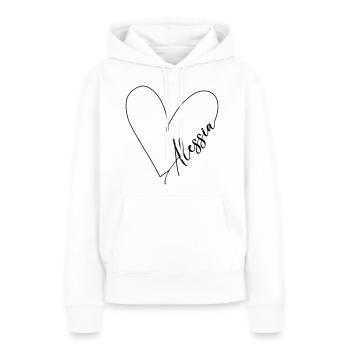 Alessia Name Herzlinie - Frauen Premium Bio Hoodie - Weiß - Vorne - Julia (174cm)