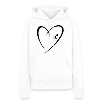 Lettre minuscule Un Coeur - Sweat à capuche Premium bio Femme - blanc - Devant - Julia (174cm)