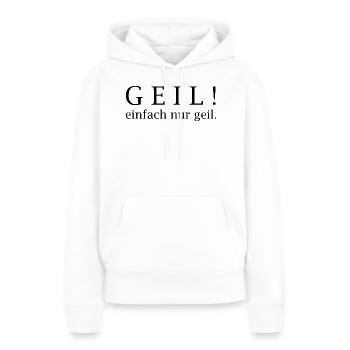 Génial ! Juste génial. - Sweat à capuche Premium bio Femme - blanc - Devant - Julia (174cm)