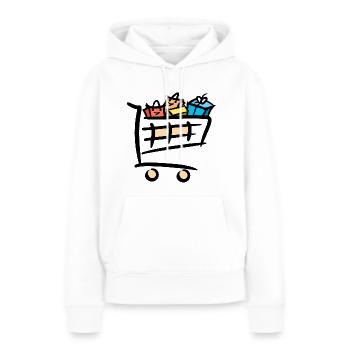 Voller Einkaufswagen Einkaufstaschen Geschenke - Frauen Premium Bio Hoodie - Weiß - Vorne - Julia (174cm)