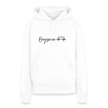 Boysmom. Geschenkidee - Frauen Premium Bio Hoodie - Weiß - Vorne - Julia (174cm)
