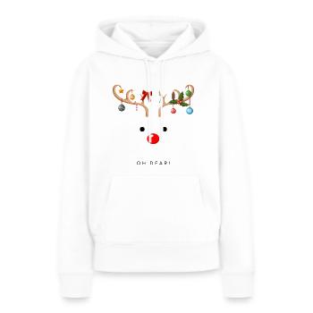 Rudolph Rentier mit roter Nase - Weihnachten - Frauen Premium Bio Hoodie - Weiß - Vorne - Julia (174cm)