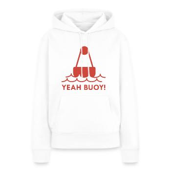 Ouais bouée! - Sweat à capuche Premium bio Femme - blanc - Devant - Julia (174cm)