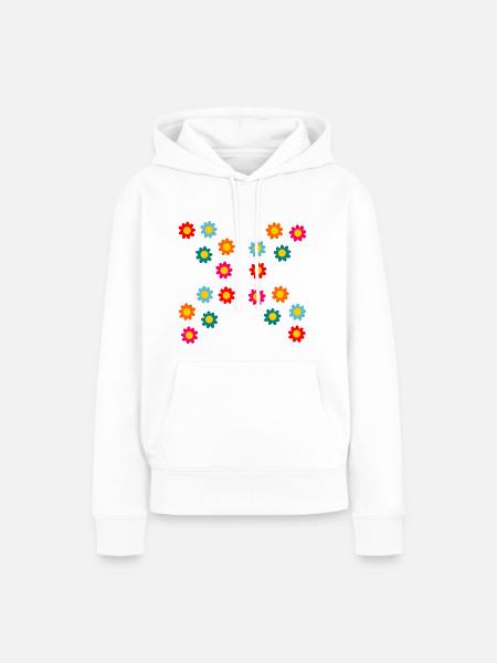 Blumen - Frauen Premium Bio Hoodie - Weiß