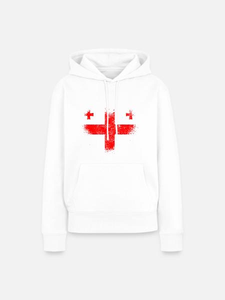 Georgien - Frauen Premium Bio Hoodie - Weiß