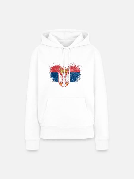 Serbien - Frauen Premium Bio Hoodie - Weiß