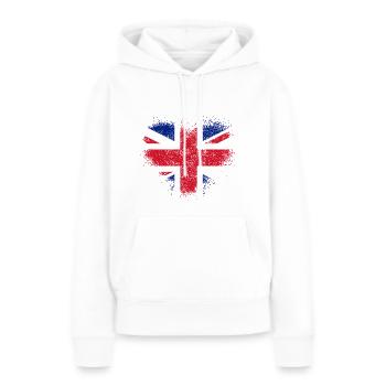 Großbritannien - Frauen Premium Bio Hoodie - Weiß - Vorne - Julia (174cm)