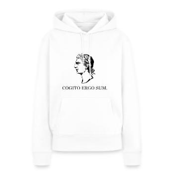 ich denke also bin ich latein - Frauen Premium Bio Hoodie - Weiß - Vorne - Julia (174cm)