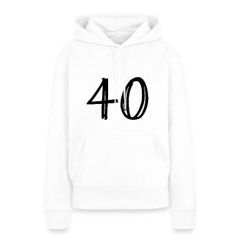 40 JAHRE. 40-jähriges Jubiläum. GEBURTSTAG 40 JAHRE. 40 - Frauen Premium Bio Hoodie - Weiß - Vorne - Julia (174cm)