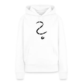 point d'interrogation - Sweat à capuche Premium bio Femme - blanc - Devant - Julia (174cm)