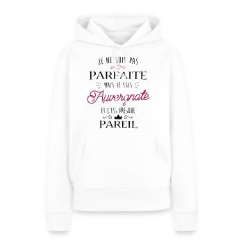 Auvergnate - Sweat à capuche Premium bio Femme - blanc - Devant - Julia (174cm)